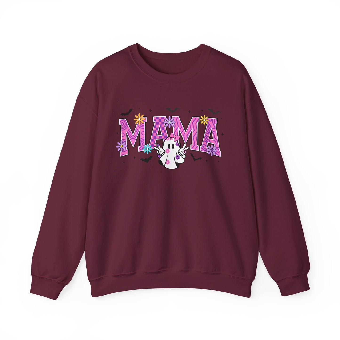 Mama Ghost Crewneck Sweatshirt – Pink Halloween Mom Pullover- Halloween Sweatshirt - Halloween Costume - Mama Sweatshirt - Mama Sweater