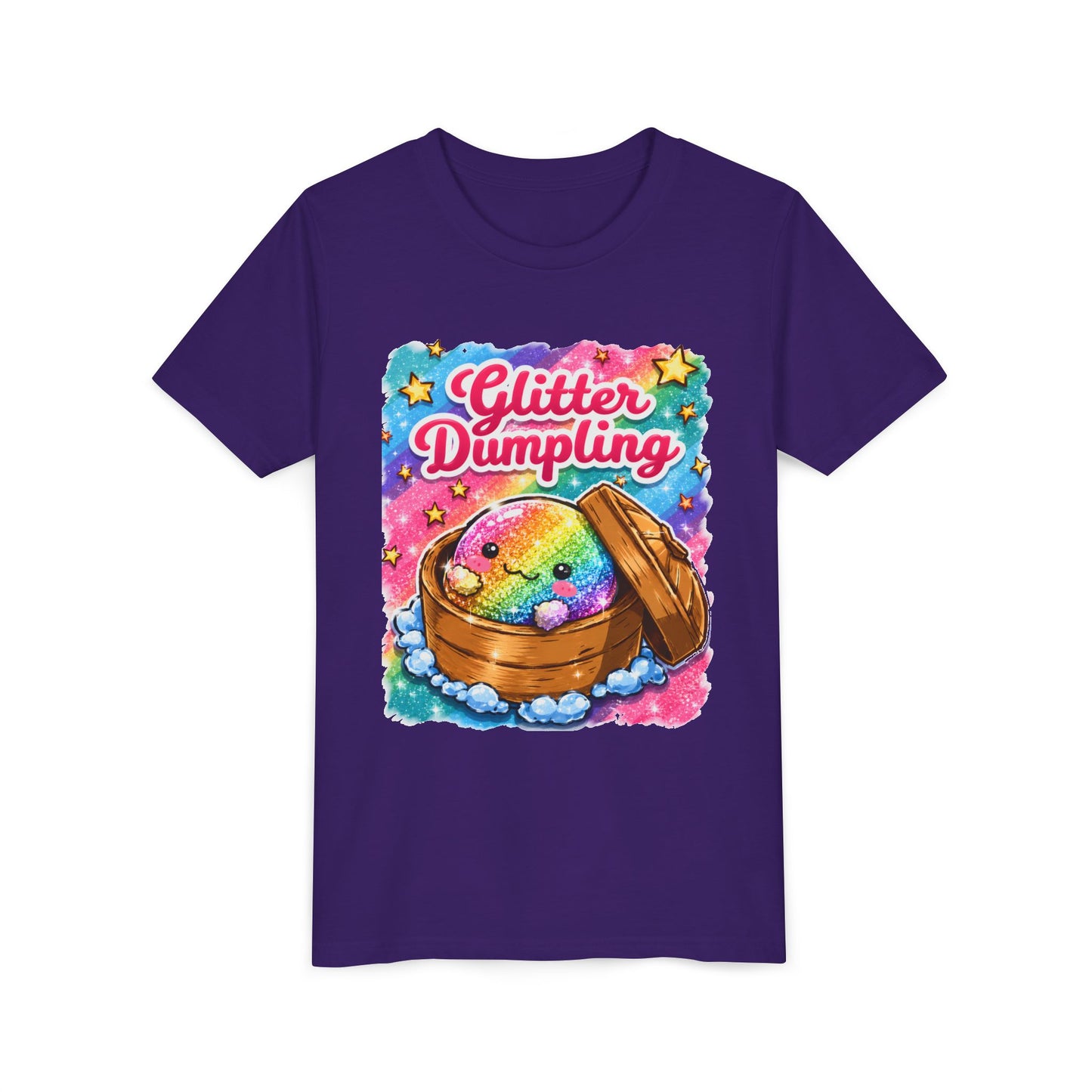 Youth Tee — 'Glitter Dumpling' Rainbow Kawaii Dumpling Shirt