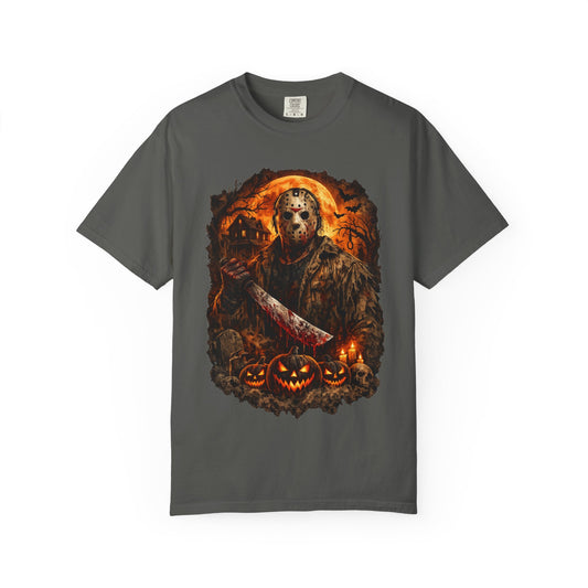 Horror Slasher Pumpkin Night T-Horror Vintage Halloween Grim Reaper Pumpkin T-Shirt | Horror Slasher Graphic Tee | Spooky Fall Gothic Shirt | Unisex Halloween Costume Tee