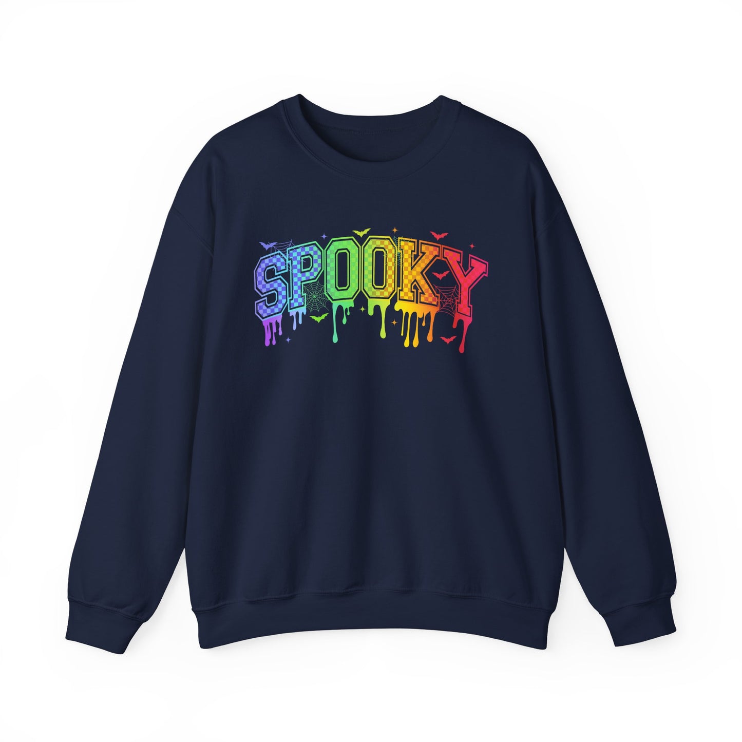 Rainbow Drip "Spooky" Halloween Graphic - halloween shirt - halloween sweater - halloween sweatshirt - halloween costume - ghost sweater