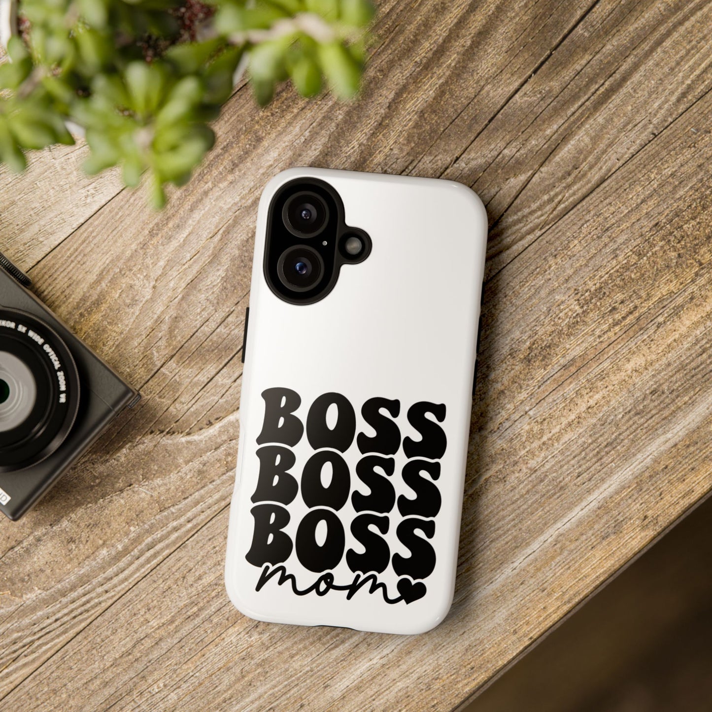 Boss Mom Phone Case — Bold Retro Script Protective Phone Cover