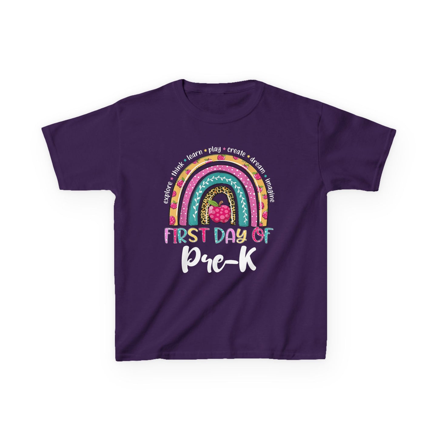 First Day of Pre-K Kids T-Shirt – Colorful Rainbow Back-to-School Tee