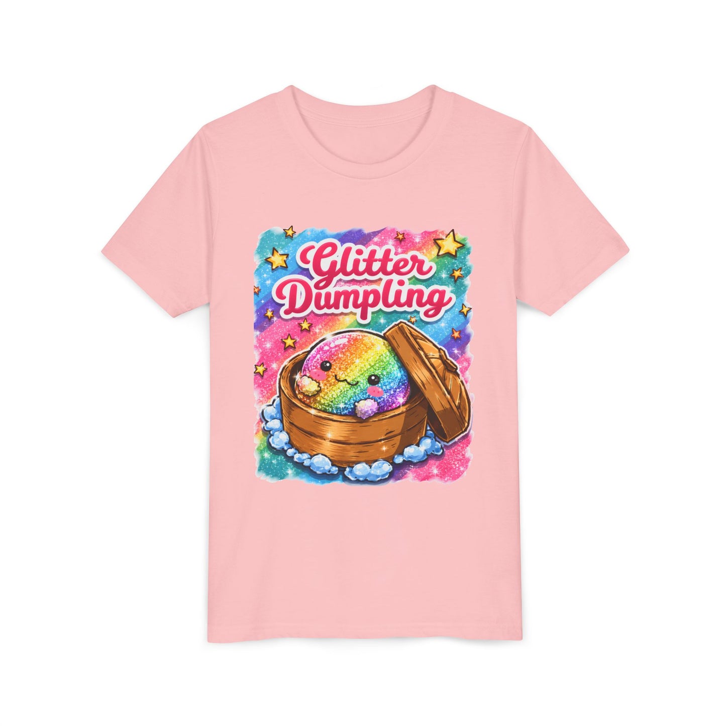 Youth Tee — 'Glitter Dumpling' Rainbow Kawaii Dumpling Shirt