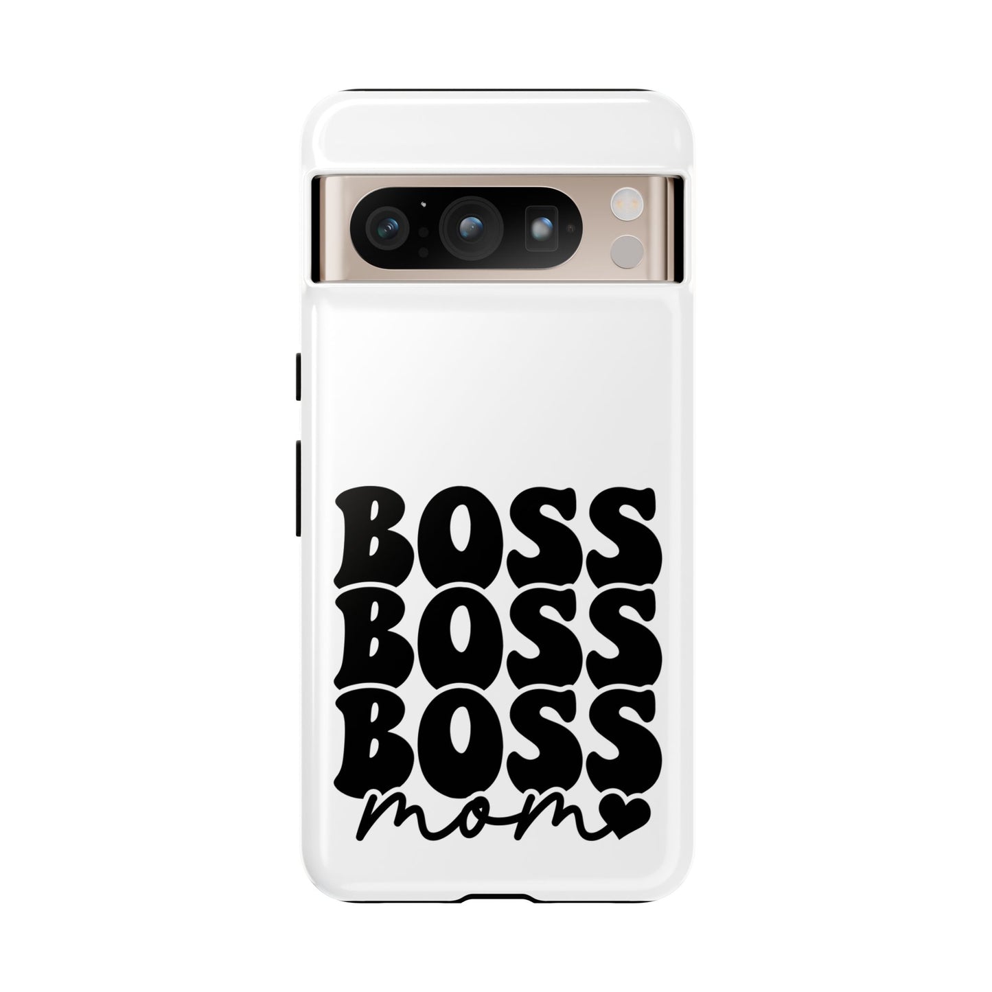Boss Mom Phone Case — Bold Retro Script Protective Phone Cover