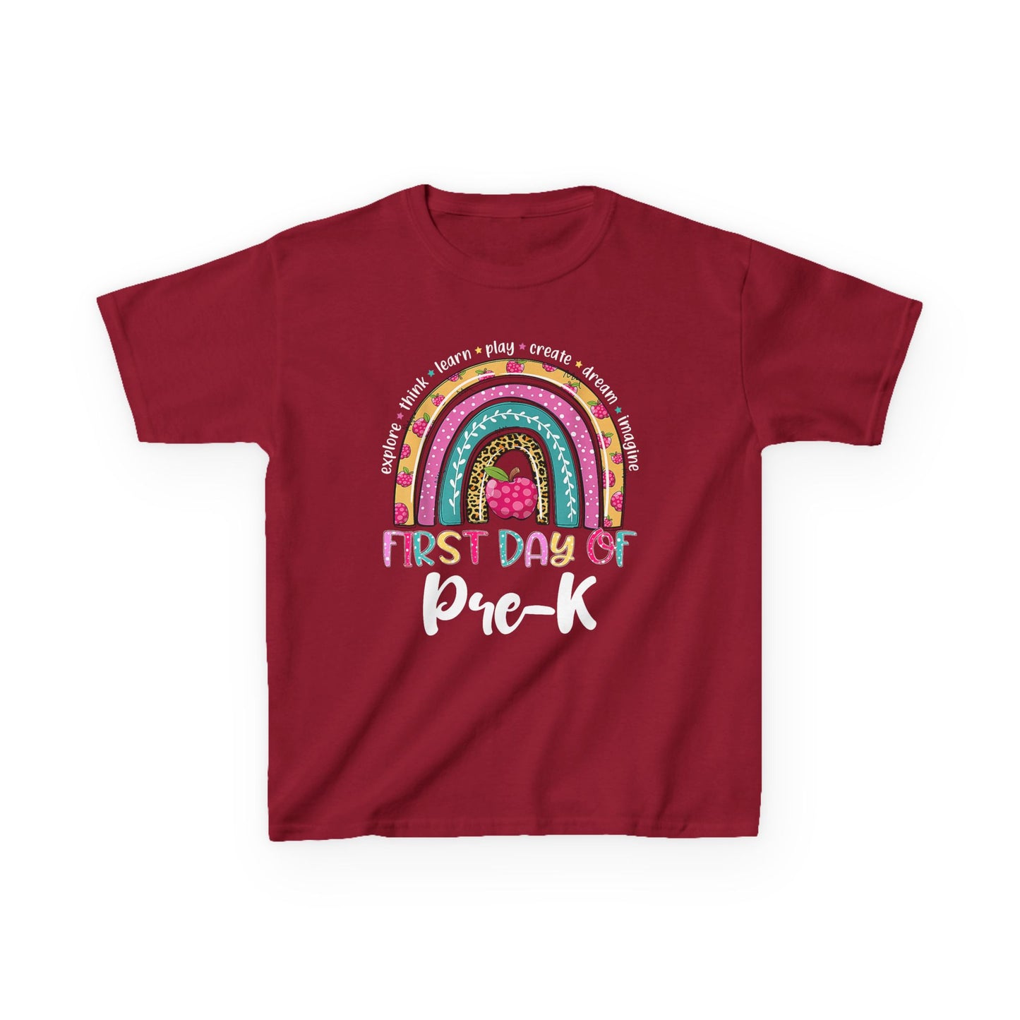 First Day of Pre-K Kids T-Shirt – Colorful Rainbow Back-to-School Tee
