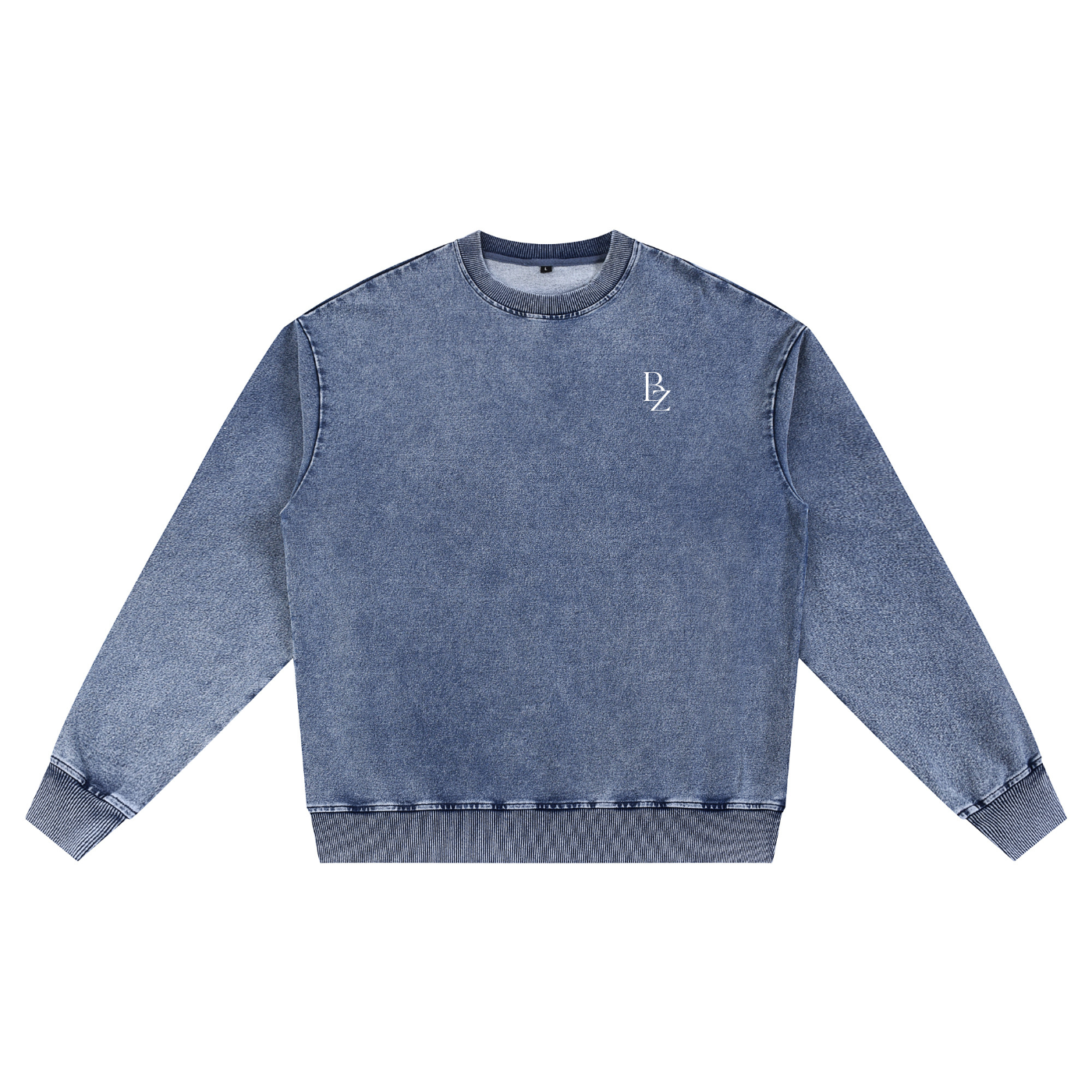 Unisex Snow Wash Oversized Crewneck Sweatshirt – Vintage Heavyweight Pullover