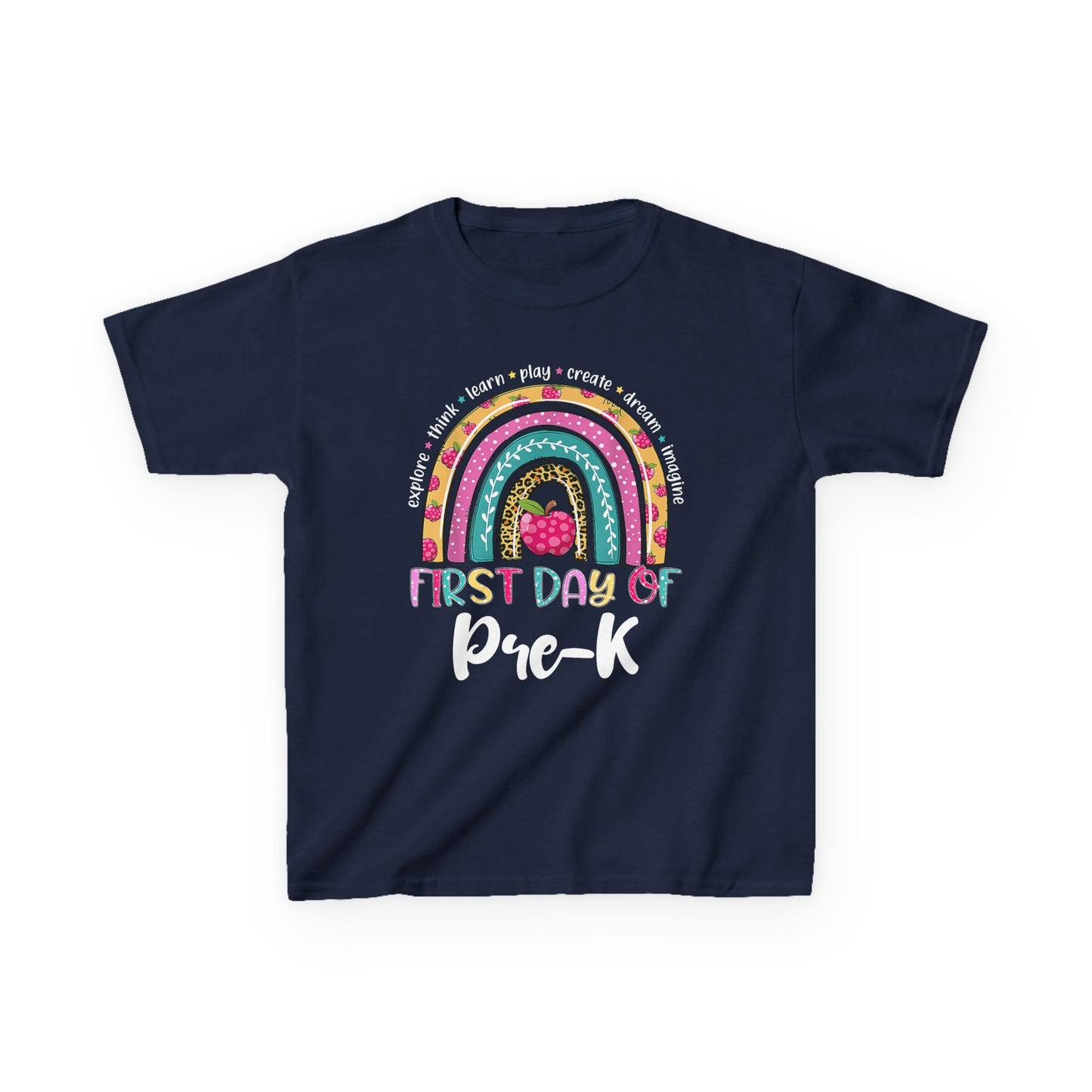 First Day of Pre-K Kids T-Shirt – Colorful Rainbow Back-to-School Tee