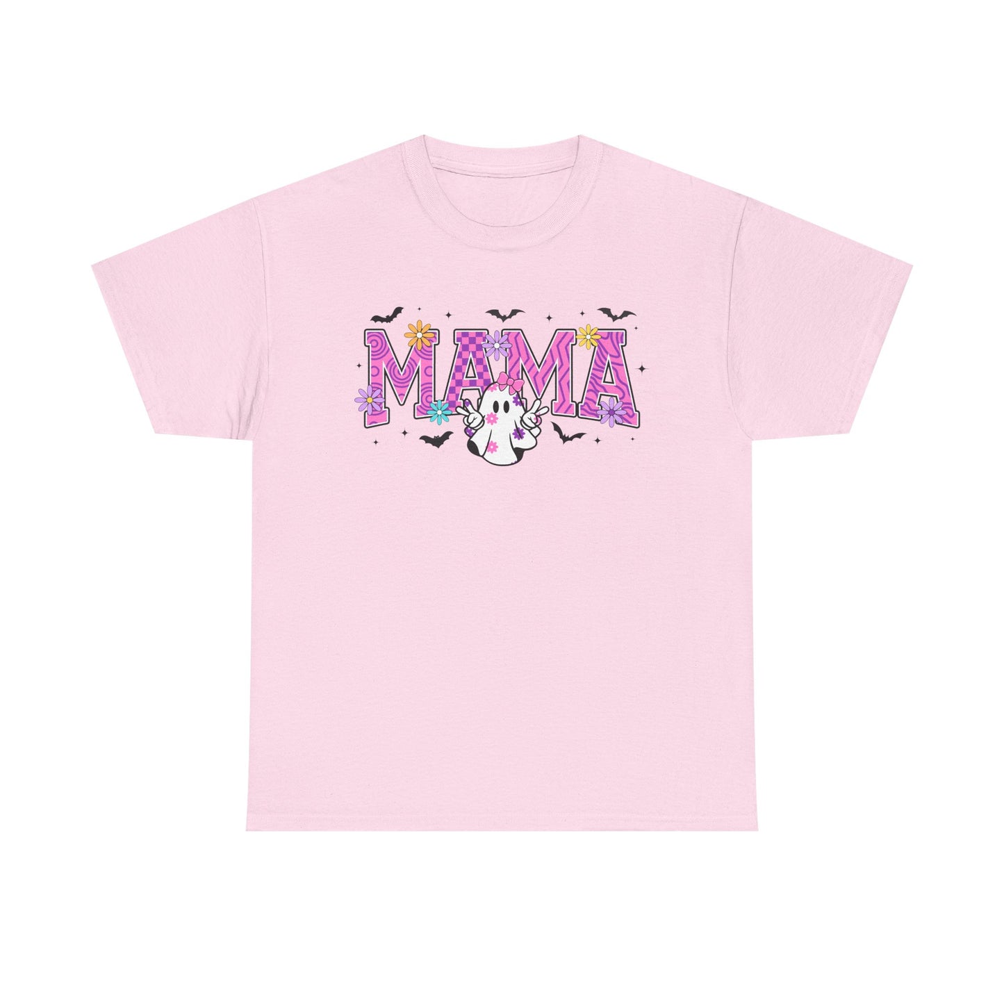 Mama Floral Tee — Cute Ghost & Pink Flower Mom Shirt (Mother’s Day Gift)