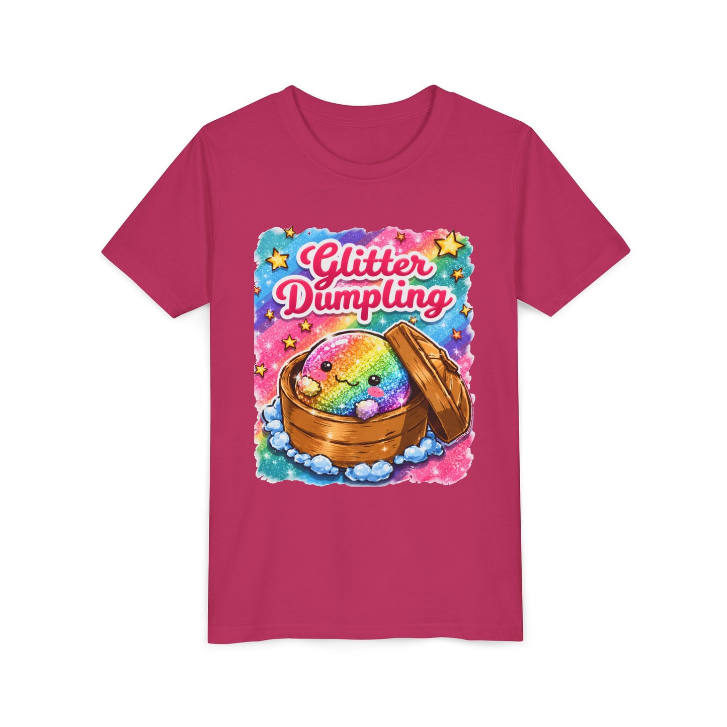 Youth Tee — 'Glitter Dumpling' Rainbow Kawaii Dumpling Shirt