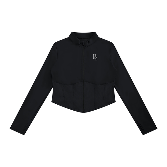 Women’s Sculpting Full-Zip Workout Jacket – Slim Fit Yoga & Running Jacket