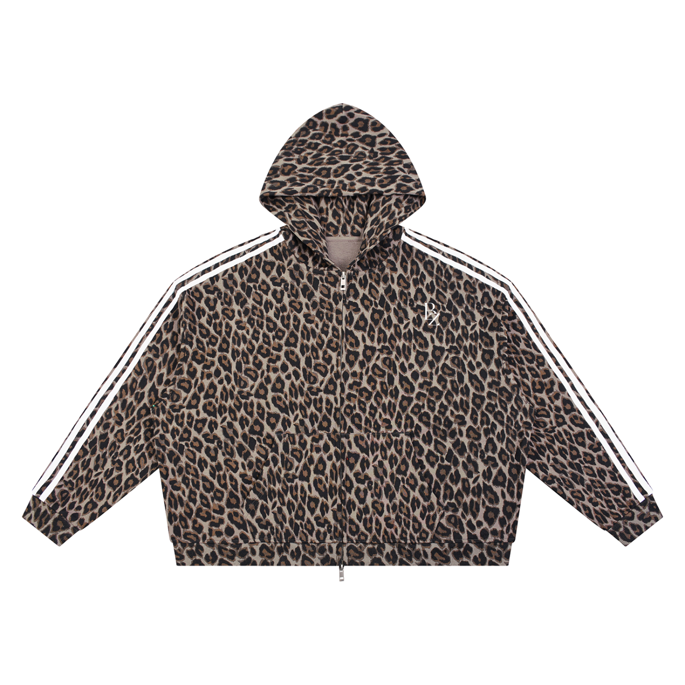 Unisex Leopard Full Zip Hoodie