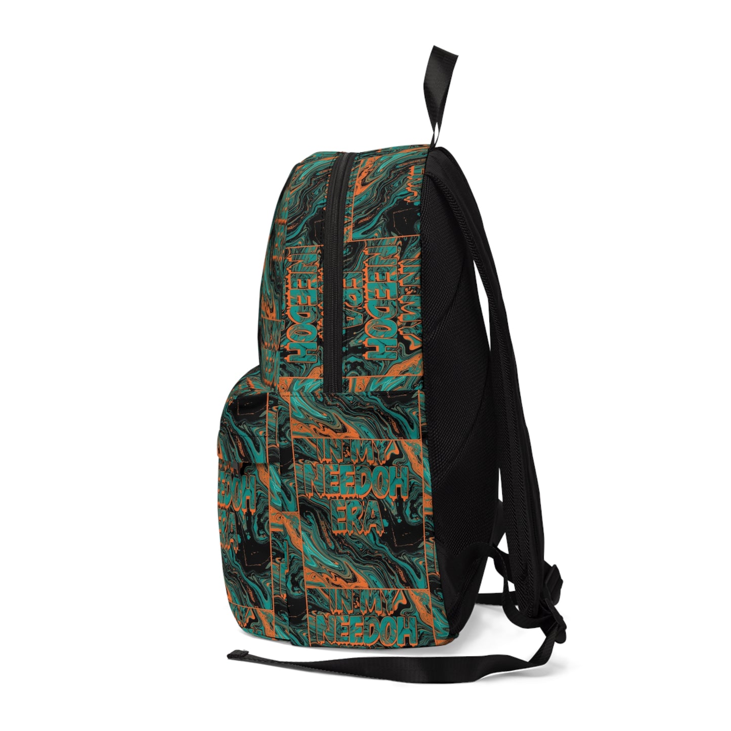 Freedom Graffiti Backpack — Teal Amber Marble Pattern