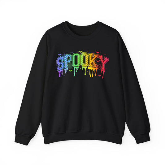 Rainbow Drip "Spooky" Halloween Graphic - halloween shirt - halloween sweater - halloween sweatshirt - halloween costume - ghost sweater