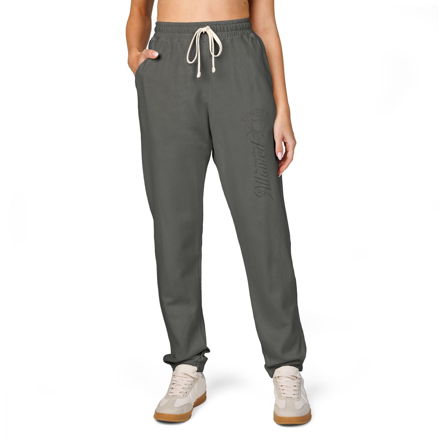 Good vibes only - Fleece Sweatpants with Vertical Script Logo
