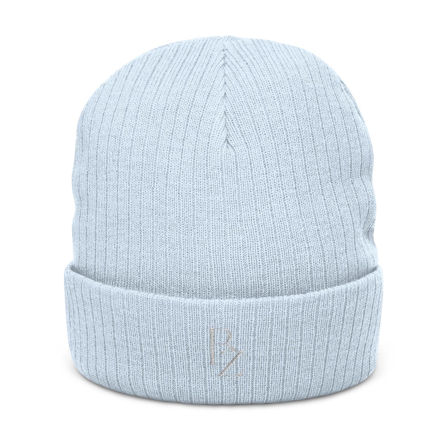 Embroidered Ribbed Beanie — Minimal 'BZ' Logo Knit Hat