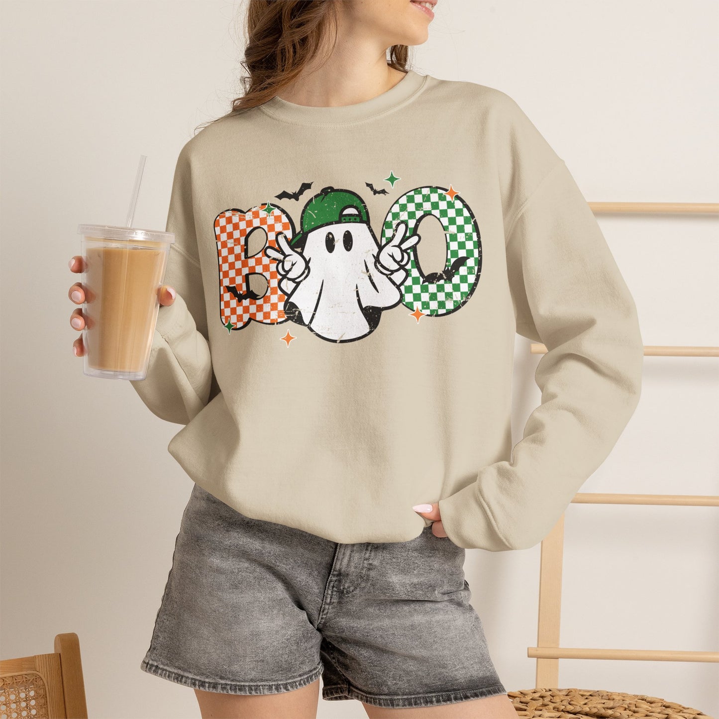Halloween Boo Ghost Sweatshirt- Boo Sweatshirt  - Halloween Sweatshirt - Fall Sweater - Halloween shirt for gifts