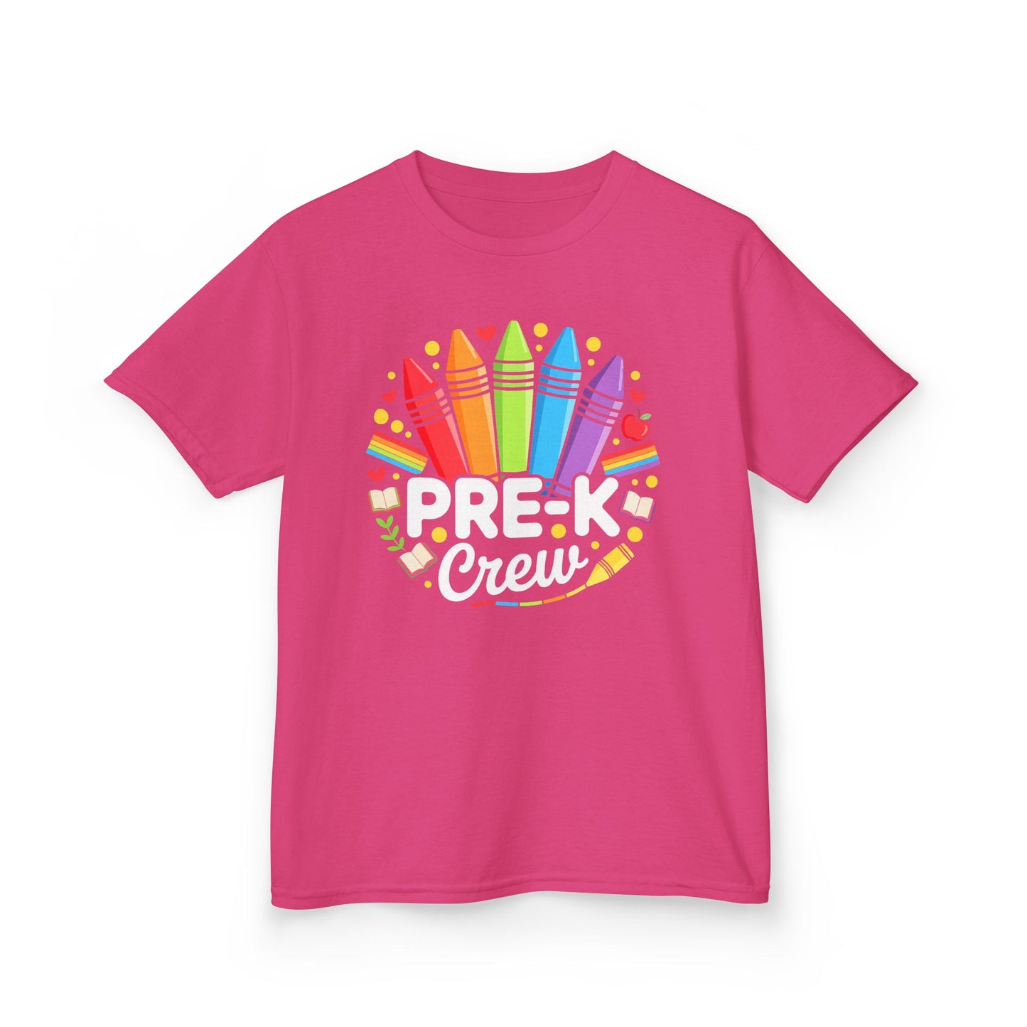 Pre-K Crew Kids T-Shirt — Colorful Crayon Back-to-School Tee