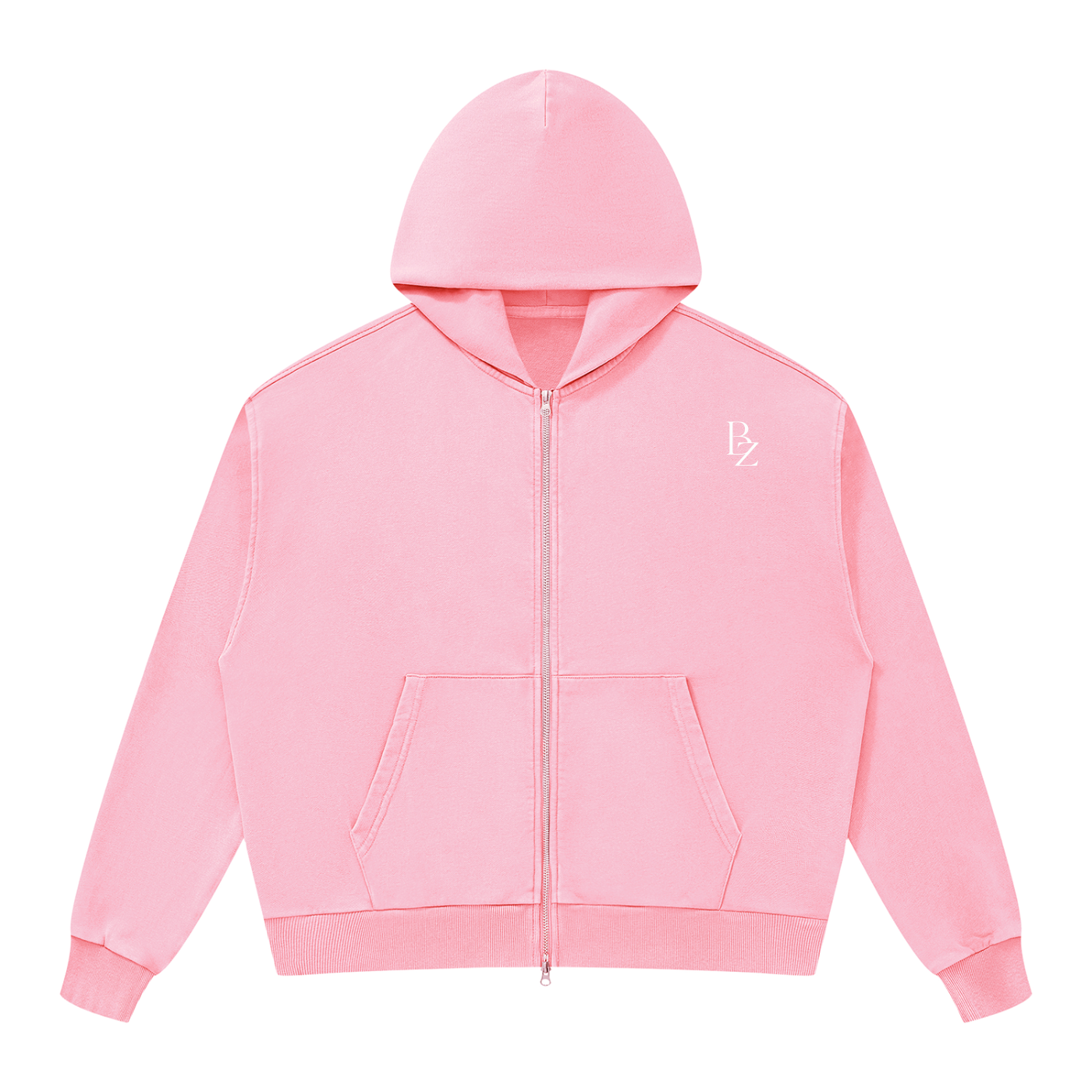 Unisex Mineral Wash Boxy Full Zip Hoodie