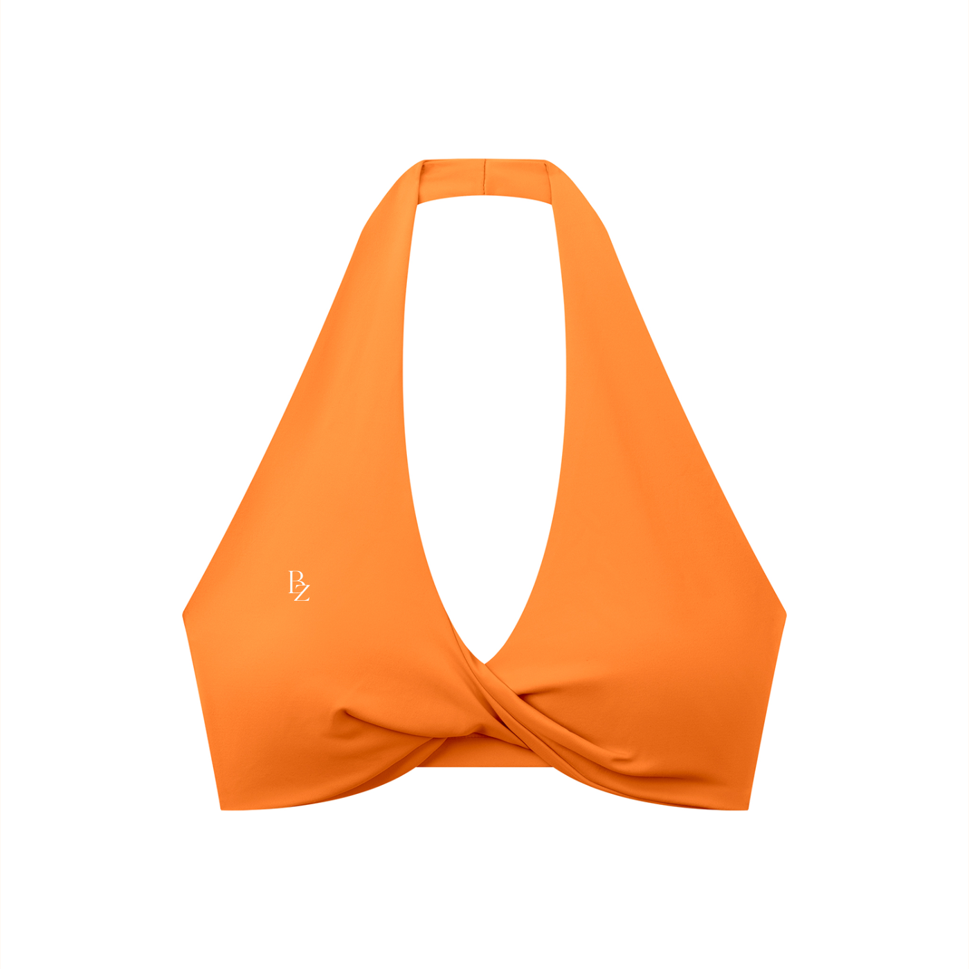 Women’s Pleated Halter Sports Bra – Twist Front Workout Crop Top