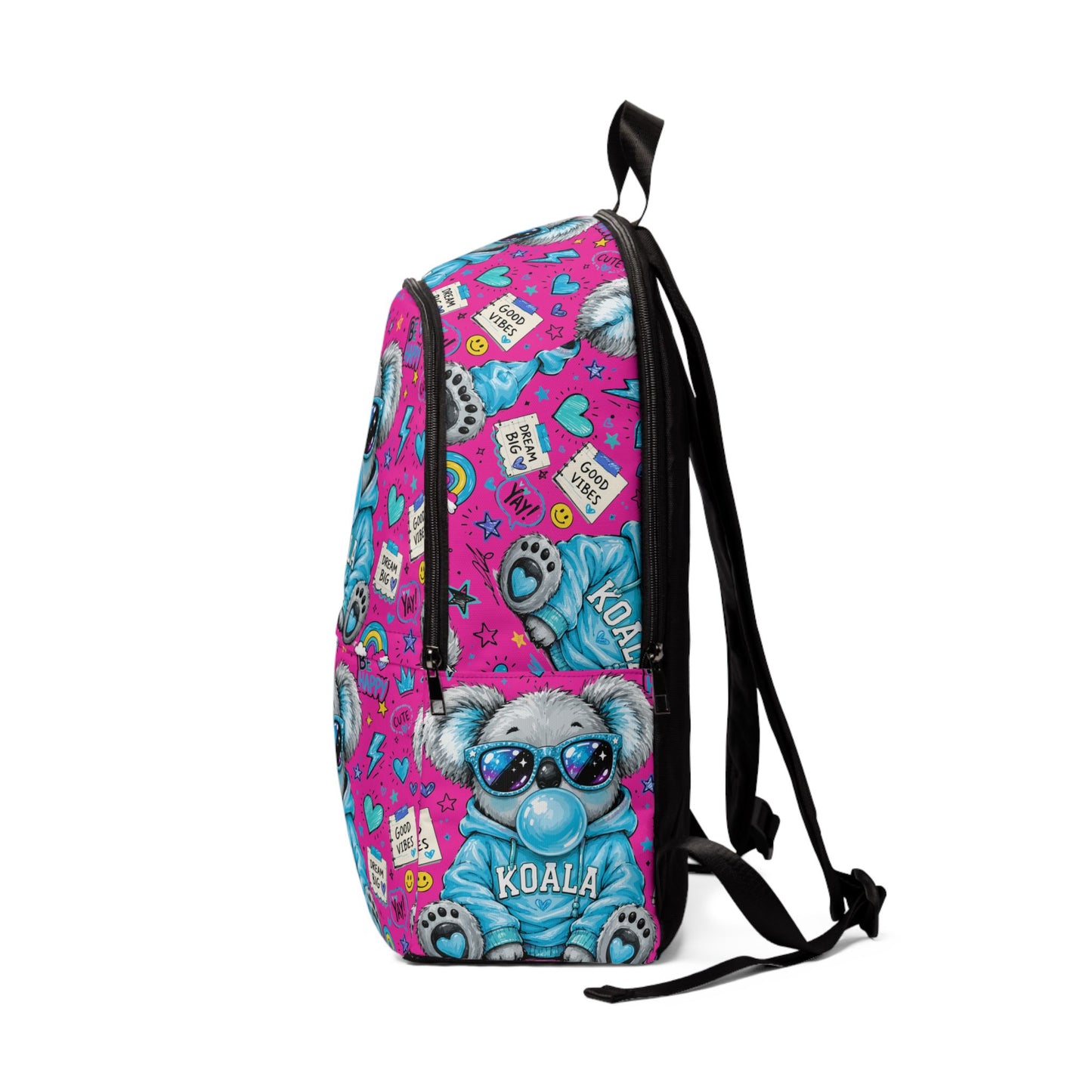 Cute Koala Backpack — Pink Bubblegum Kids School Bag with Sunglasses Koala Design