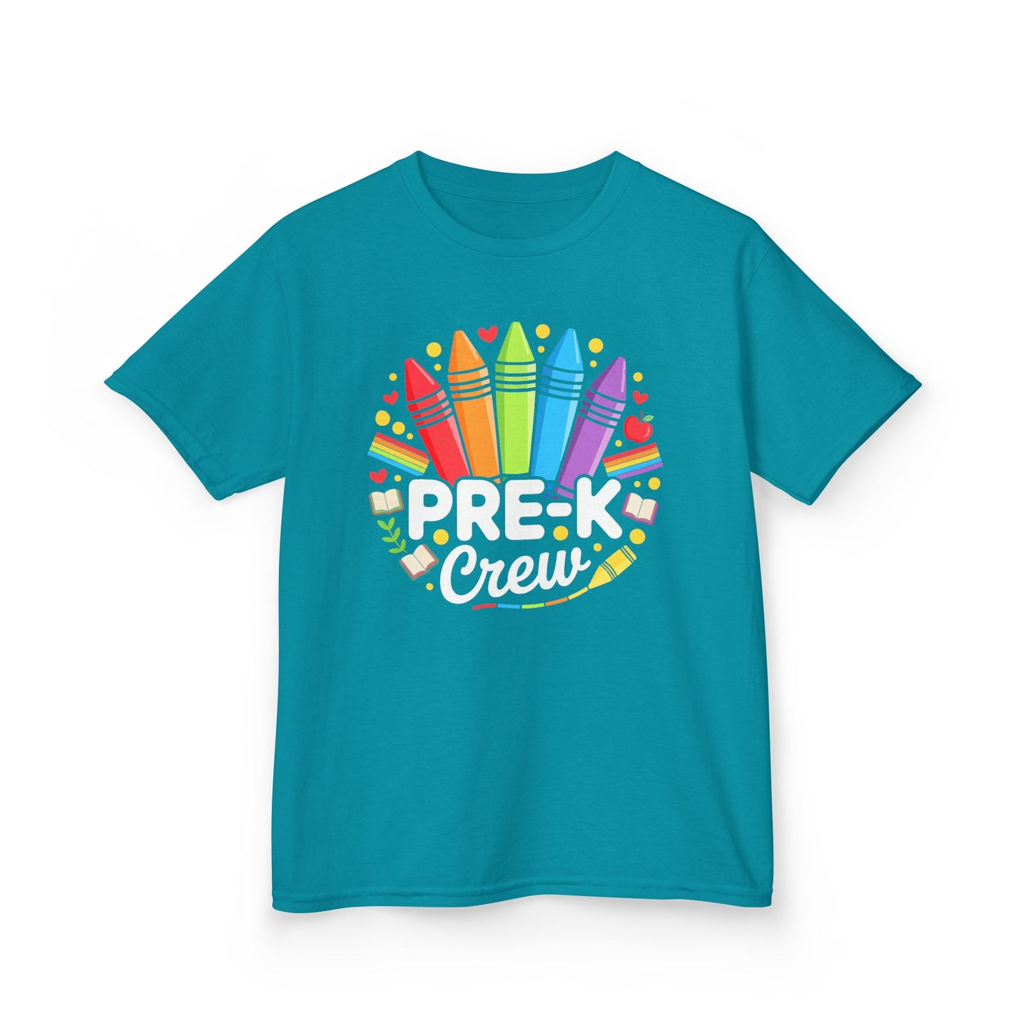 Pre-K Crew Kids T-Shirt — Colorful Crayon Back-to-School Tee
