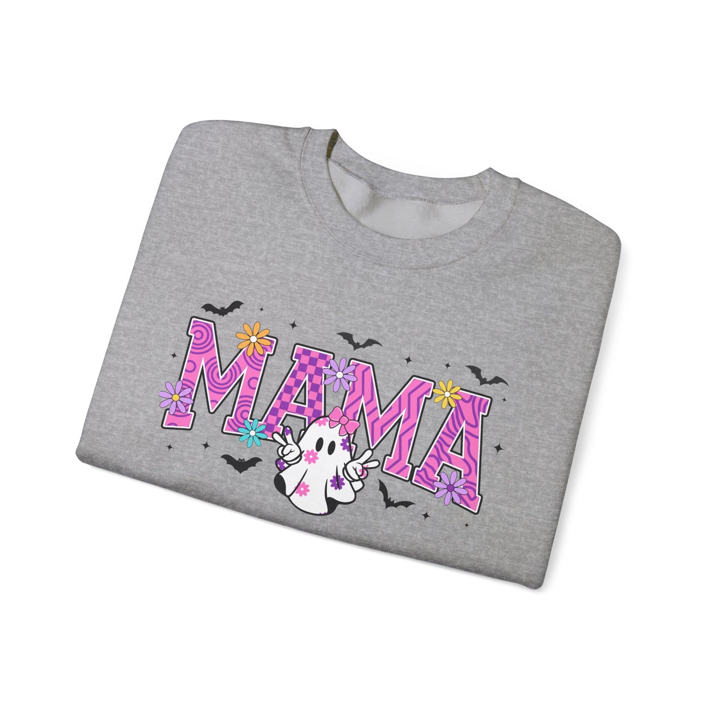 Mama Ghost Crewneck Sweatshirt – Pink Halloween Mom Pullover- Halloween Sweatshirt - Halloween Costume - Mama Sweatshirt - Mama Sweater