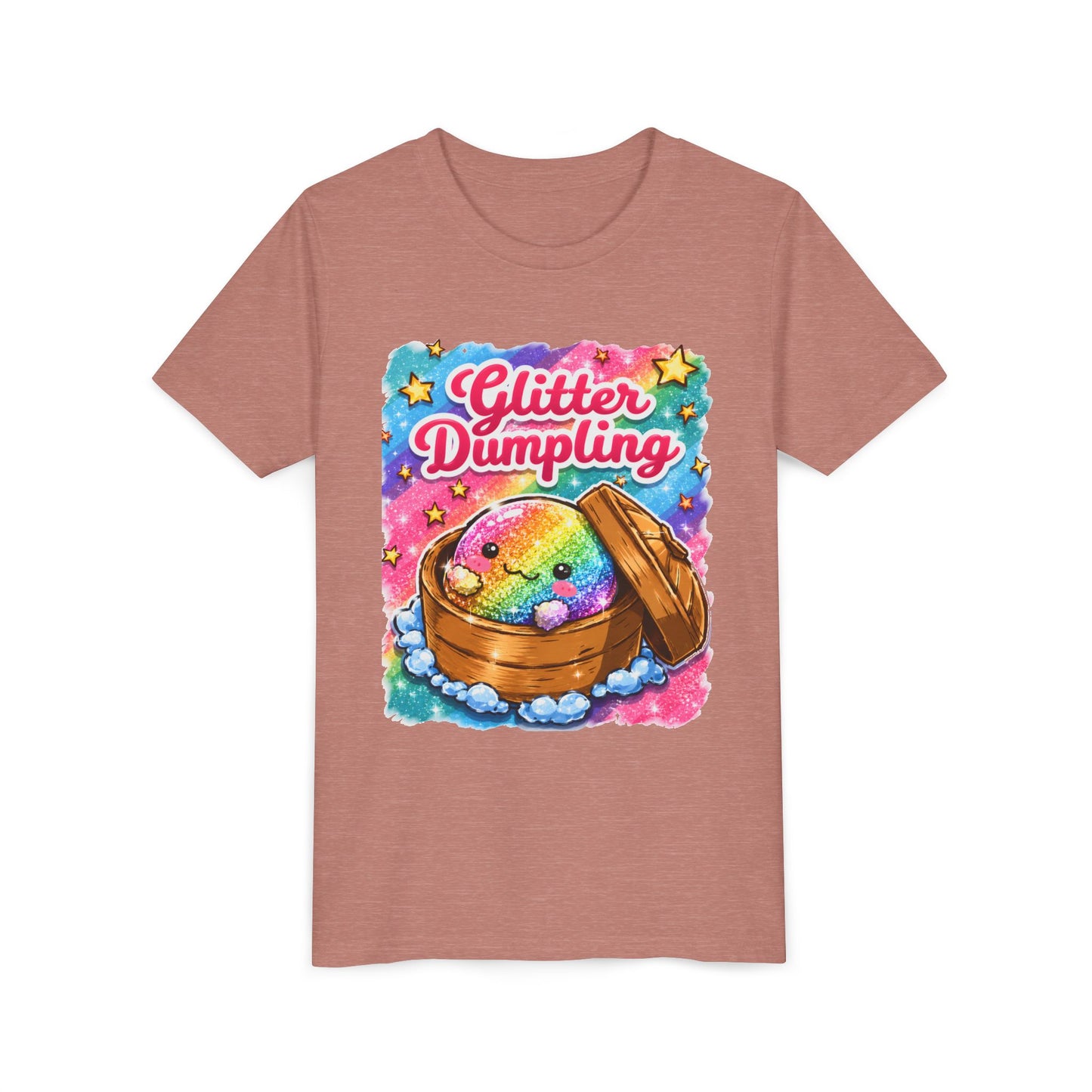 Youth Tee — 'Glitter Dumpling' Rainbow Kawaii Dumpling Shirt