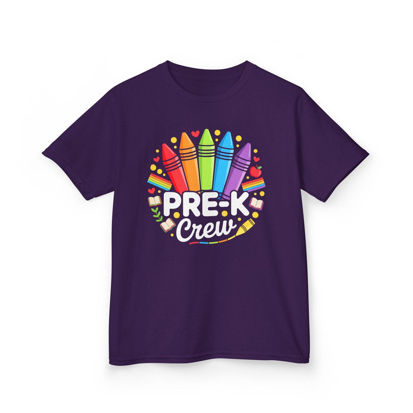 Pre-K Crew Kids T-Shirt — Colorful Crayon Back-to-School Tee