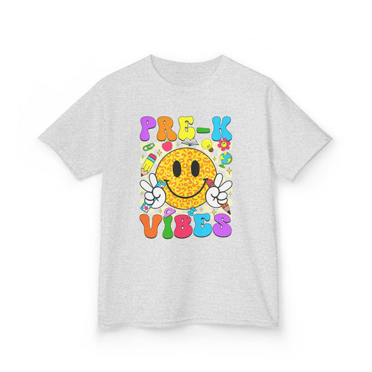 Kids T‑Shirt — "Pre-K Vibes" Smiley Back‑to‑School Tee