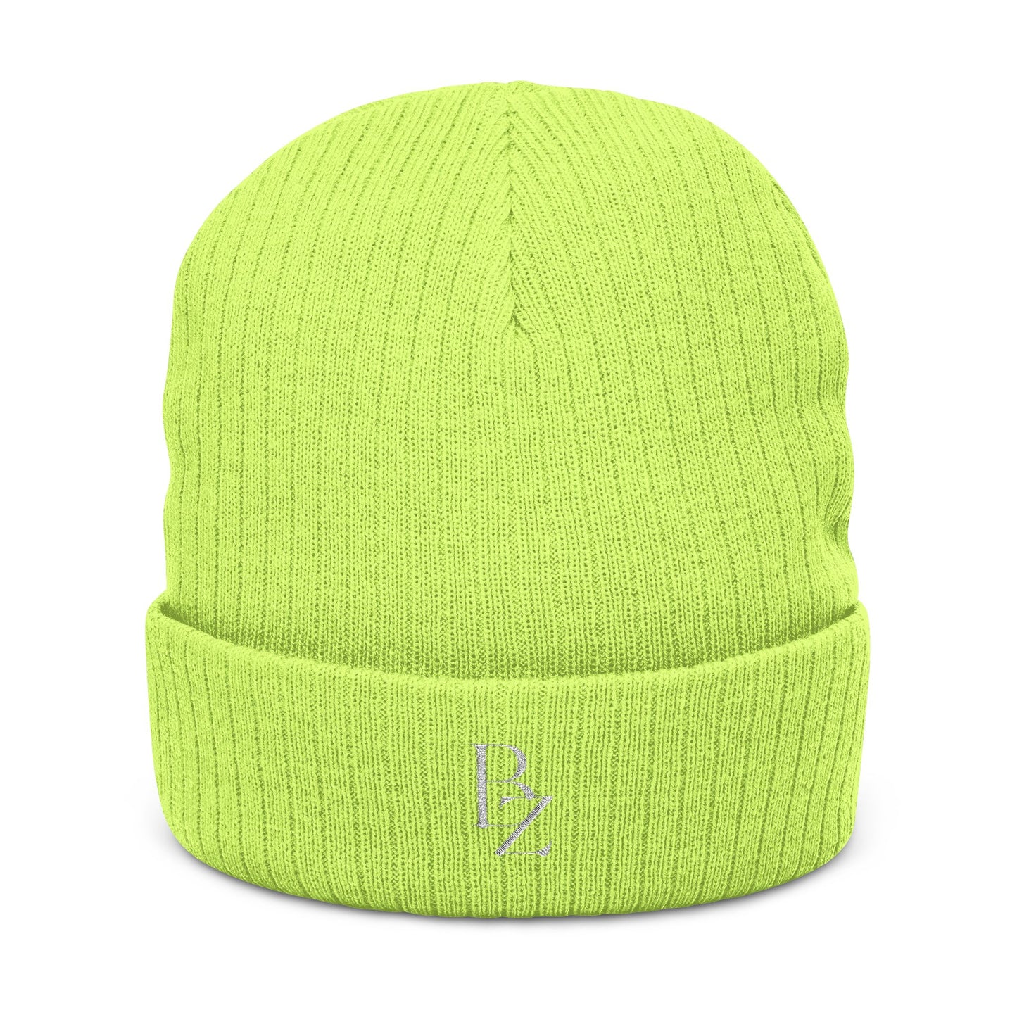 Embroidered Ribbed Beanie — Minimal 'BZ' Logo Knit Hat