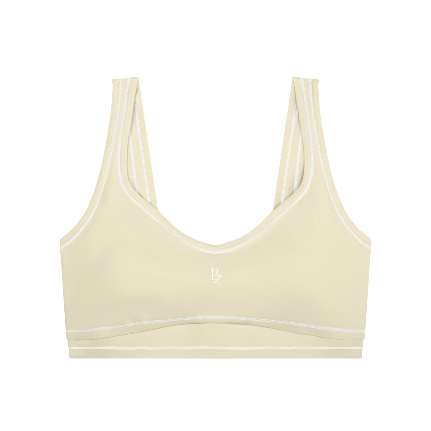 Women’s Topstitch Sports Bra – U-Neck Yoga & Workout Crop Top