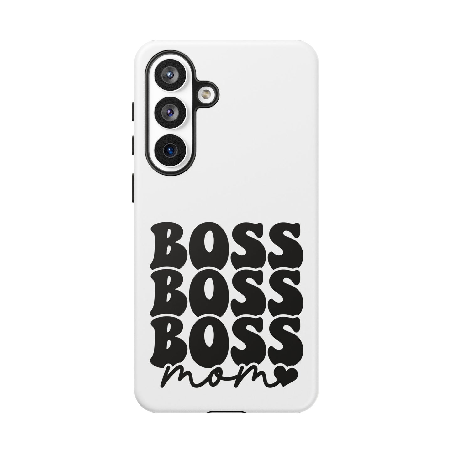 Boss Mom Phone Case — Bold Retro Script Protective Phone Cover