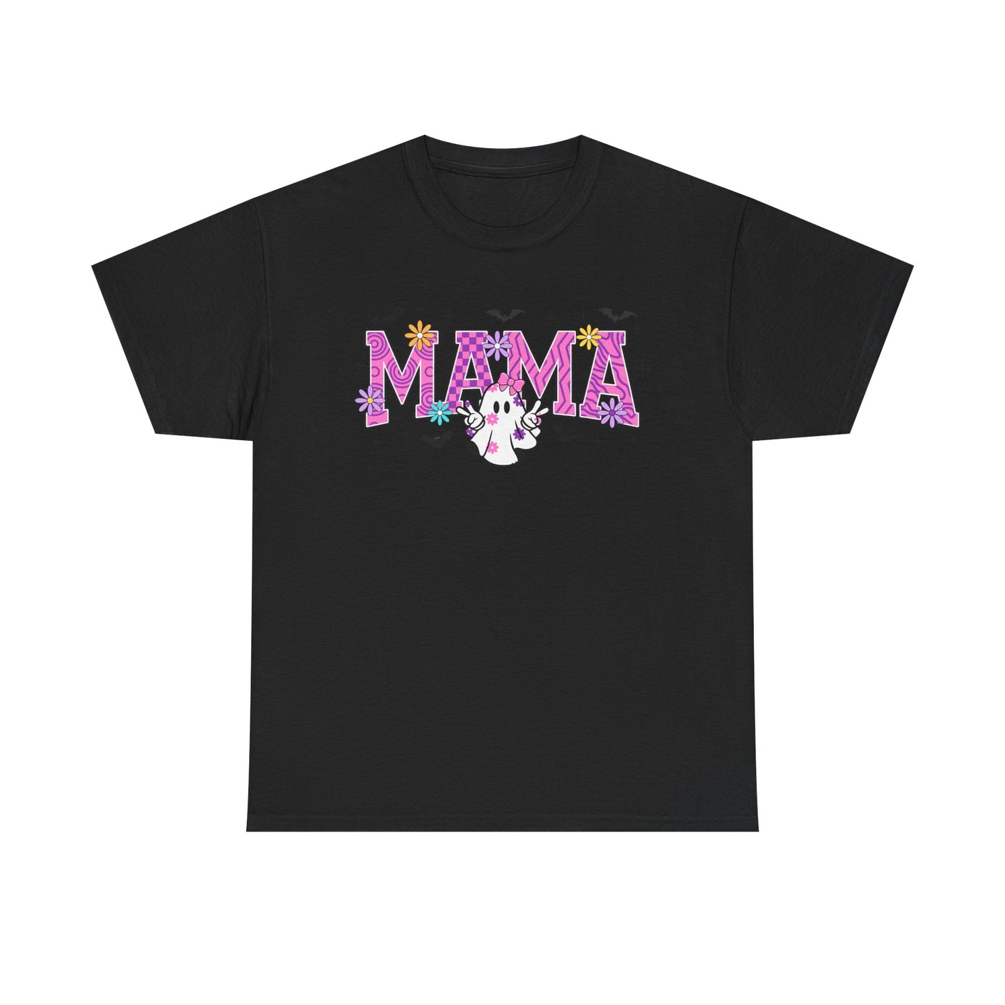 Mama Floral Tee — Cute Ghost & Pink Flower Mom Shirt (Mother’s Day Gift)