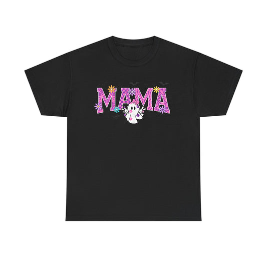 Mama Floral Tee — Cute Ghost & Pink Flower Mom Shirt (Mother’s Day Gift)
