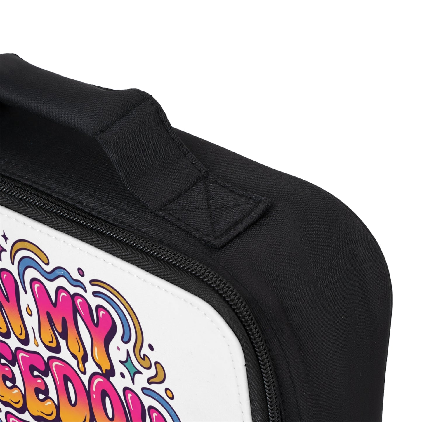Lunch Bag - "In My Needgoh Era" Colorful Retro Graphic Insulated Lunch Tote