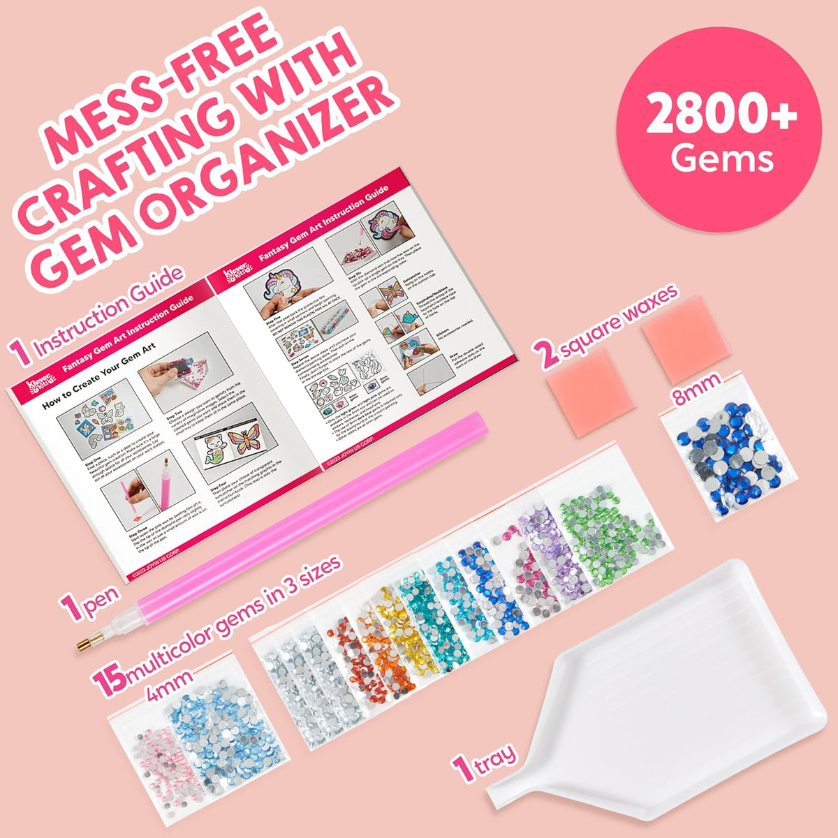 16 Projects Gem Painting, Kids Diamond Art Kit for Kids with 5D Diamond, Arts and Crafts for Girls Ages 6-12, Gem Craft Activities Kits, Premium Art Gift Ideas for Girls Ages 6, 7, 8+