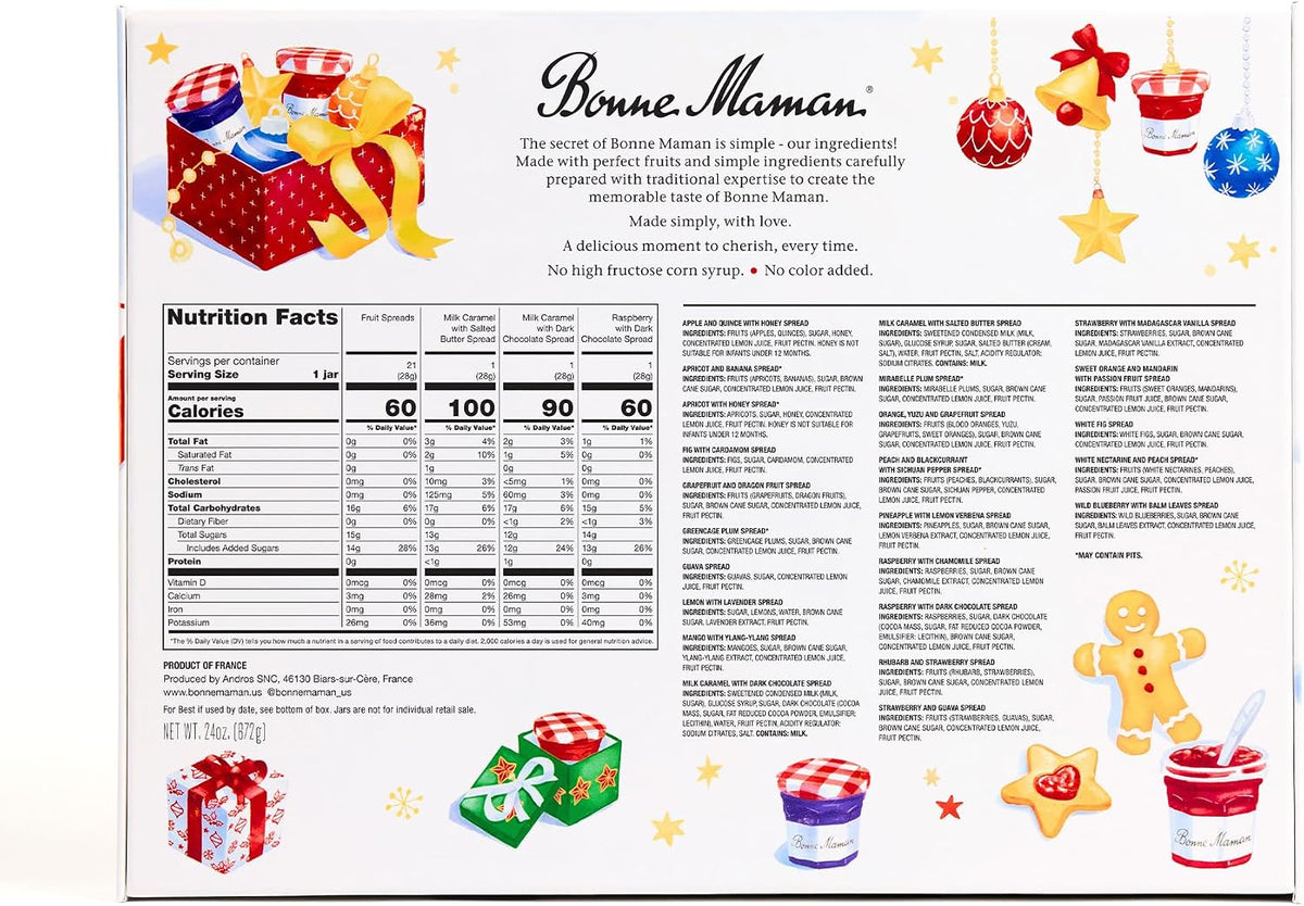 Bonne Maman Advent Calendar 2026, 24 Mini Jam Jars, Holiday Gift