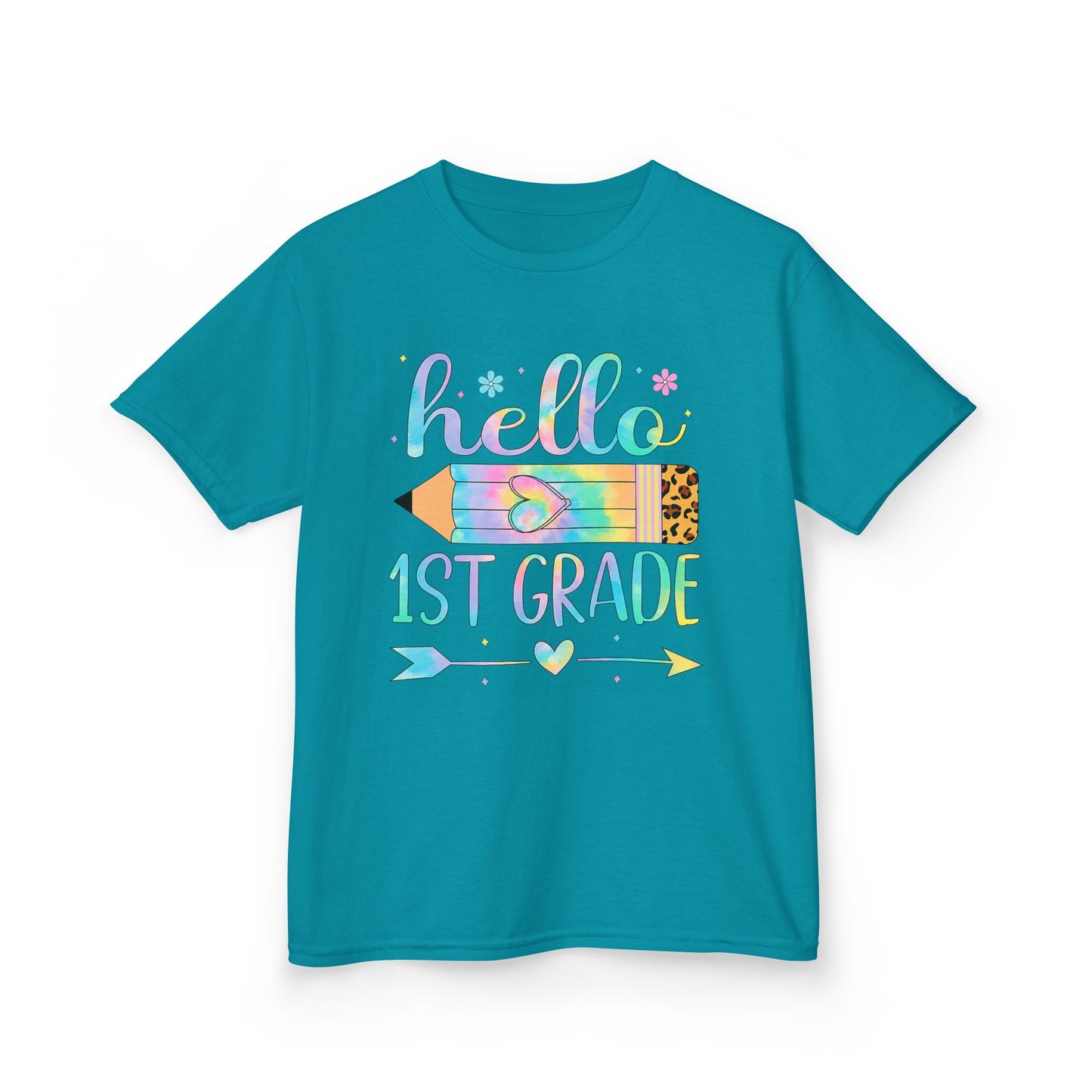 Hello 1st Grade Kids T-Shirt — Back to School Pencil Design