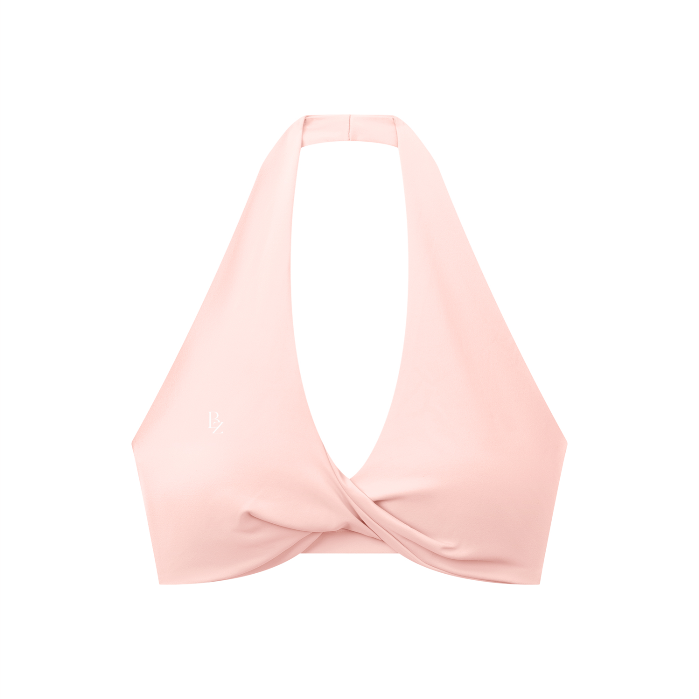 Women’s Pleated Halter Sports Bra – Twist Front Workout Crop Top