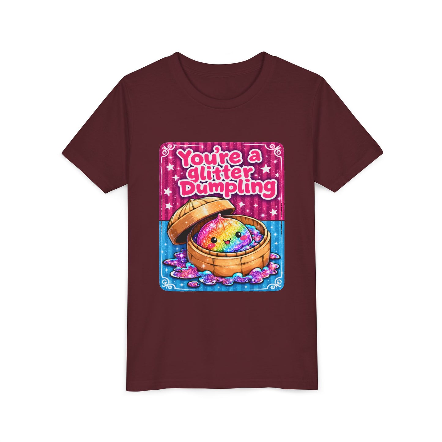 Youth T-Shirt — "You're a Glitter Dumpling" Cute Rainbow Dumpling Kids Tee