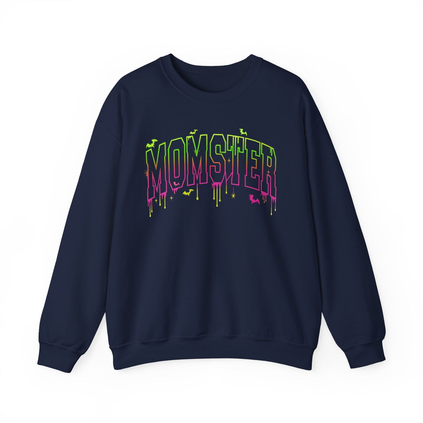 Momster Graphic Sweatshirt — Dripping Neon Halloween Mom Crewneck - Mom Halloween Sweatshirt - Mom Sweater - Mom Halloween Costume - Halloween shirt -