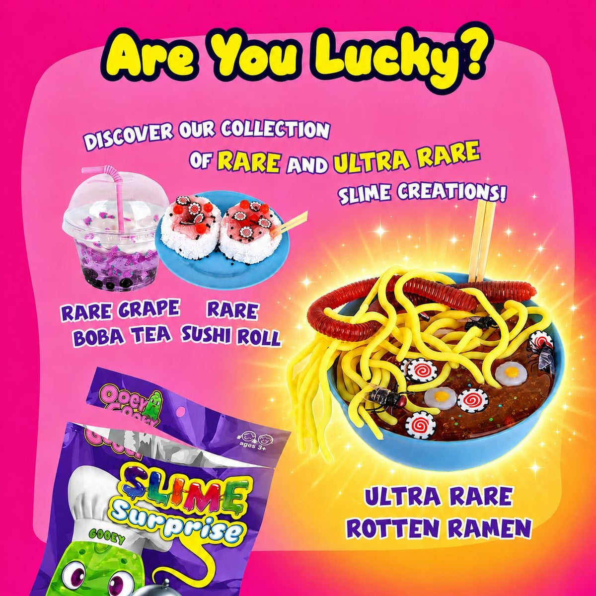 Slime Kit Surprise Toy for Kids, Mystery Food Slime Toys for Girls Ages 6-8