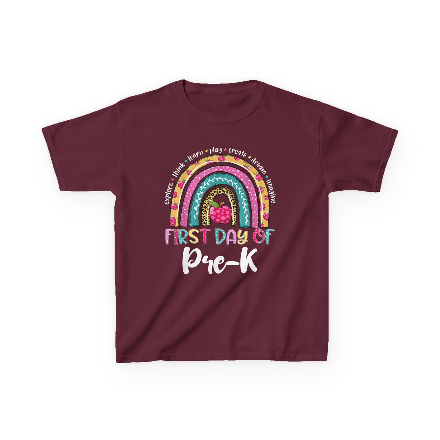 First Day of Pre-K Kids T-Shirt – Colorful Rainbow Back-to-School Tee