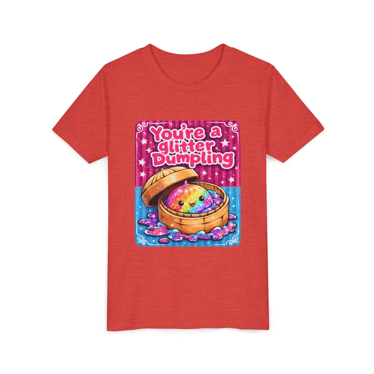 Youth T-Shirt — "You're a Glitter Dumpling" Cute Rainbow Dumpling Kids Tee