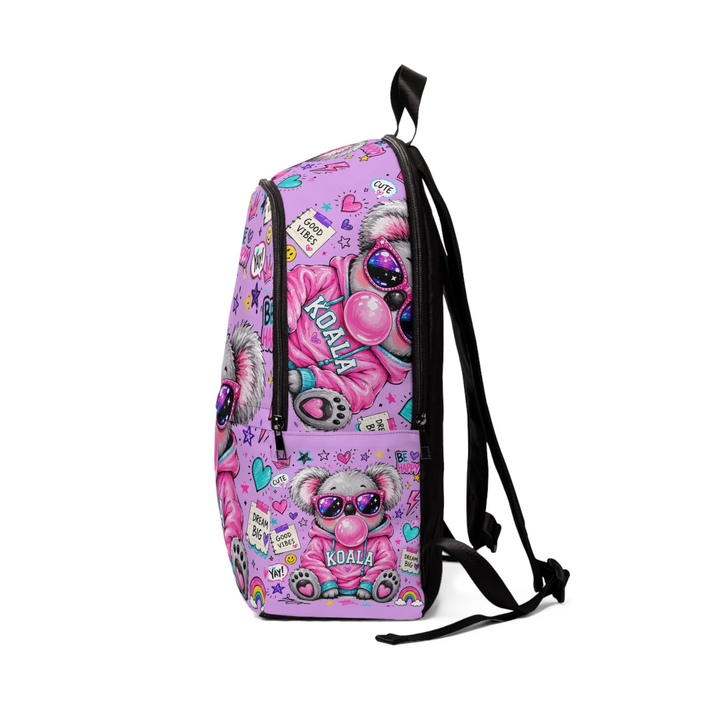Cute Koala Bubblegum Backpack — Pink Kid’s School Bag with Sunglasses Koala Design