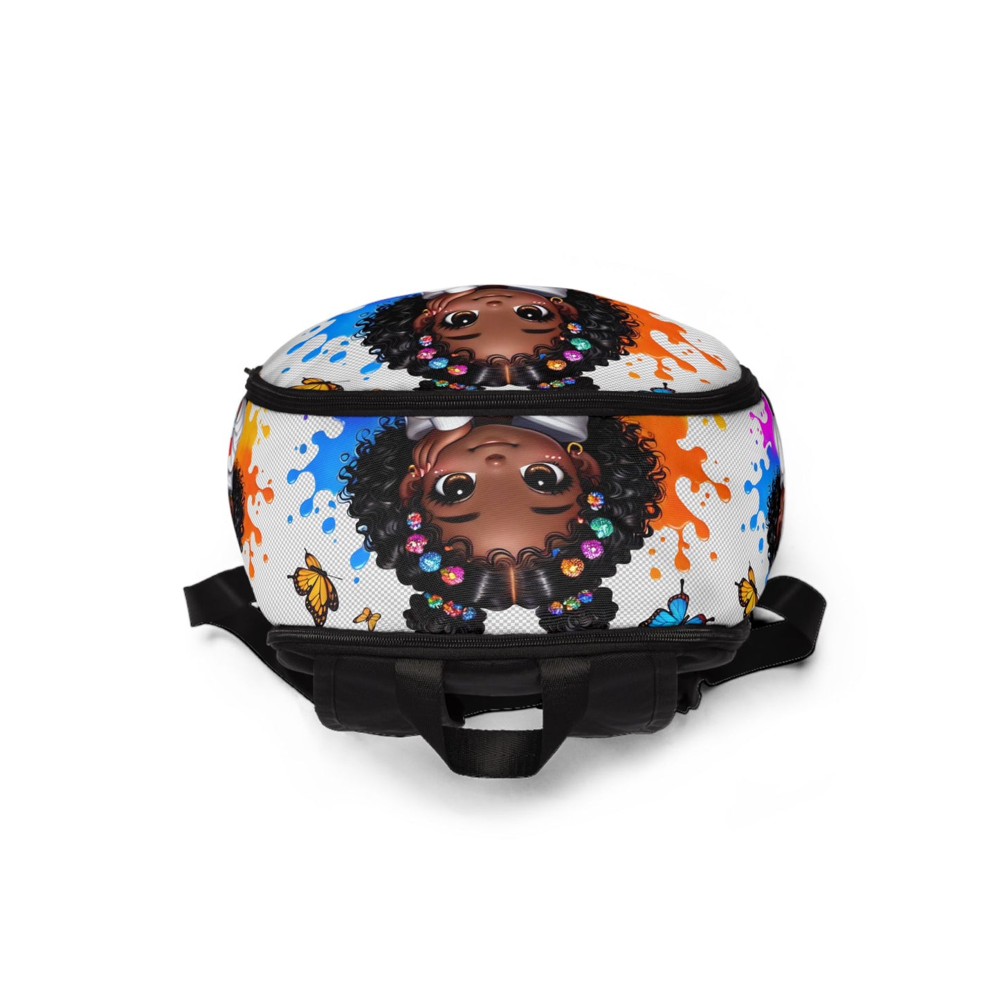 Kids Cartoon Black Girl Backpack — Colorful Paint Splash School Bag