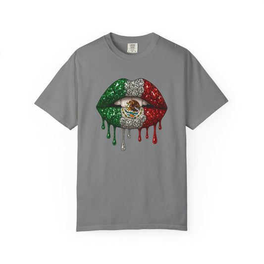 Mexico Flag Drip Lips T-Shirt