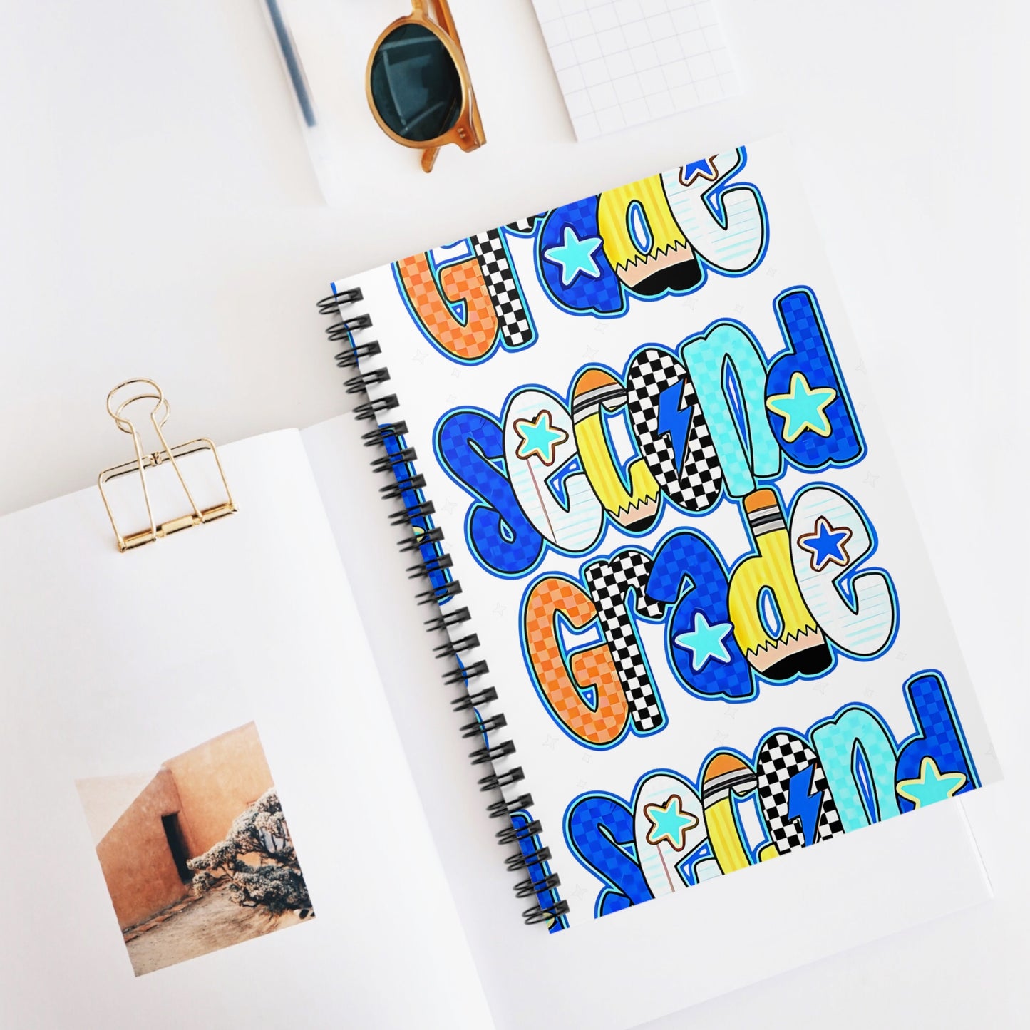 Second Grade Spiral Notebook — Colorful Back-to-School Ruled Journal