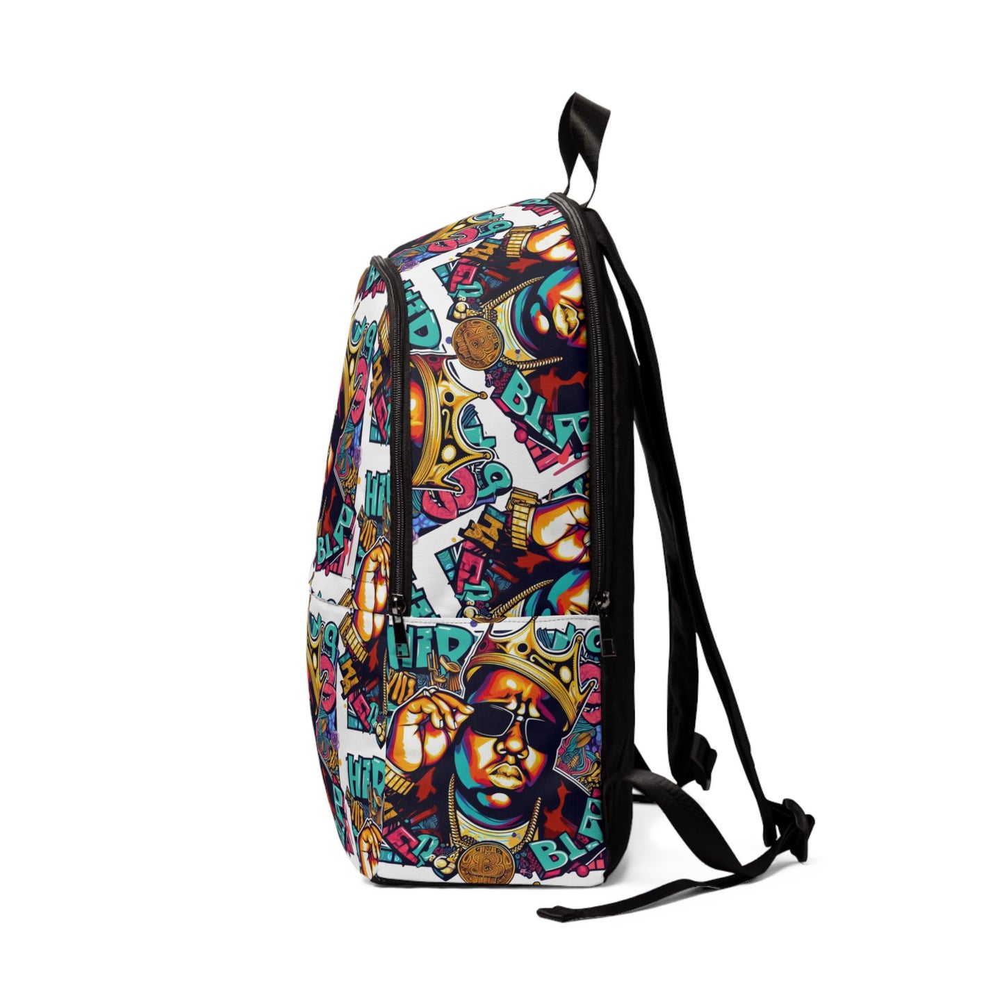 Graffiti Hip-Hop Backpack – Colorful Biggie Tribute Street Art Bag