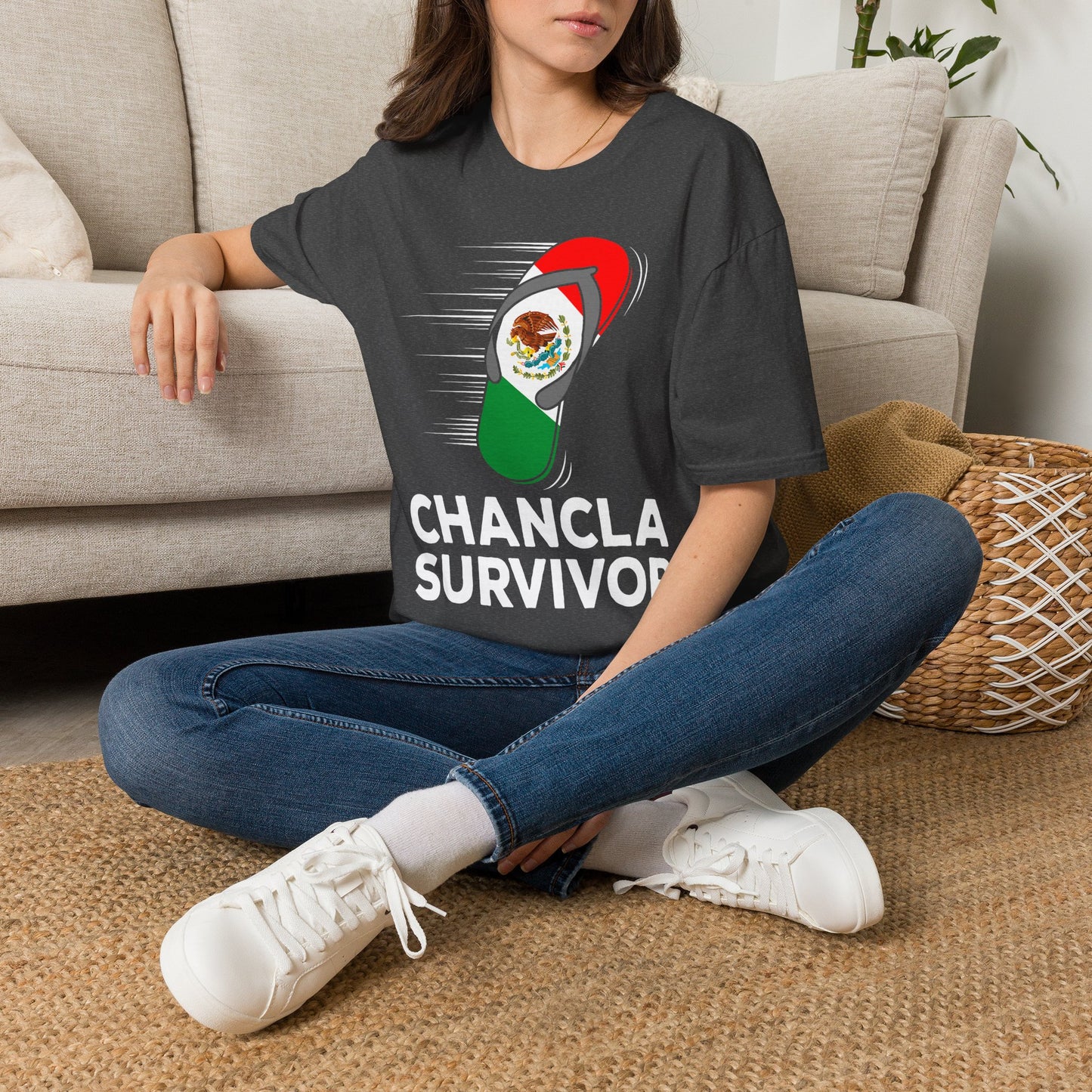 Chancla Survivor T-Shirt — Funny Mexican Flag Flip-Flop Shirt